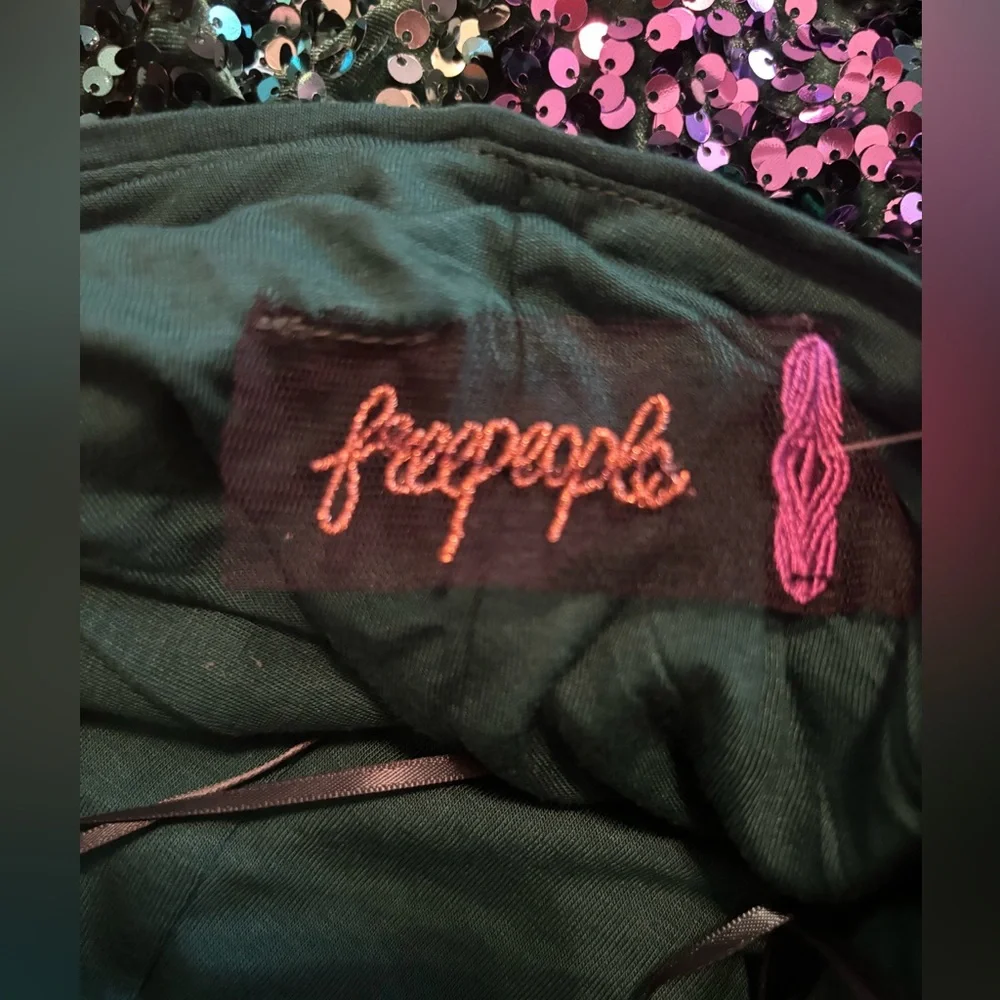 Free People Green and Blue Backless Dress - Picture 7 of 7